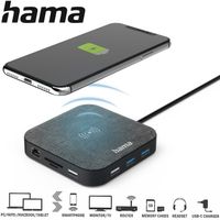 Hama 12 Port USB-C Multiport Hub + Kabelloses Laden Wireless HDMI VGA LAN SD NEU