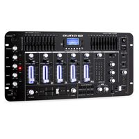 auna Pro Kemistry 3BK - DJ-Mixer , 4-Kanal Mischpult , DJ-Mischpult , Bluetooth , USB-Port , SD-Slot , MP3-fähig , 2 x Cinch-Phono/Line-Eingang , XLR-/Klinken-Eingänge , Rackmontage , schwarz