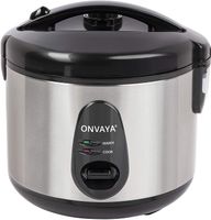 ONVAYA® Reiskocher 1,2 Liter aus Edelstahl | inklusive Dampfgarer-Einsatz | Warmhaltefunktion | Antihaftbeschichtung