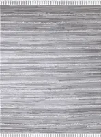 MY-RUG Fleckerlteppich,Nandini, 230x160, Chindi-Teppich grau, aus recycelten Baumwollresten, handgewebt, wendbar, mit Fransen, rechteckig
