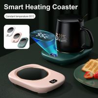 Rosa CUTULAMO ABS+Aluminium USB-Anschluss Tassenwärmkissen mit Smart Touch Automatischer Thermostatischer Tassenwärmer Untersetzer für Alle Materialien Tassen und Alle Getränke 