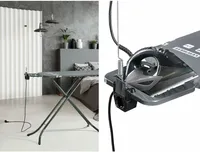 Leifheit Table à repasser noire Classic M Black, planche à repasser compacte et pliante 120 x 38 cm, table repassage réglable en hauteur avec repose fer fixe