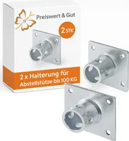 2x Halterung für Abstellstütze 115x100mm Ø 51 mm 620g und Heck-Schiebe-Stützen Silber für Schiebestützen Anhängerstützen