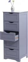 Komoda HWC-B65, szafka z szufladami, 5 szuflad 100x40x35cm ~ szary