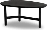 WOHNLING Couchtisch Sofatisch Massivholz Schwarz 86x50x37 cm Wohnzimmertisch