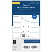 FILOFAX Kalendereinlage 2025 Personal 1 Woche - 2 Seiten  weiss mehrsprachig 25-68427