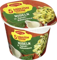Maggi 5 Minuten Terrine Nudeln in cremiger Spinat Rahmsauce 50g