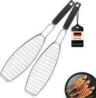 bremermann Fisch-Grillhalter 2er Set Fischhalter, Fischgriller, Fischbräter