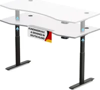Elektrisch Höhenverstellbarer Schreibtisch 180 x 80 cm (Schwarz-Weiß)