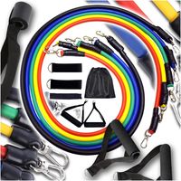 Resistance Bands Fitnessbänder Set Widerstandsbänder - Expander Tubes Rubber Bands Fitnessband mit 5 Fitness Bänder Großem Griffe für Krafttraining