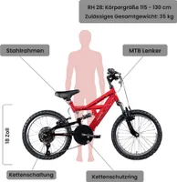 Galano FS180 Kinderfahrrad 18 Zoll ab 5 Jahre115 - 130 cm Mountainbike Fully 6 Gänge