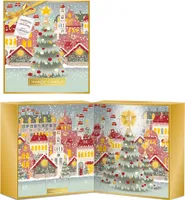 Yankee Candle Passport to the Holidays kalendarz adwentowy książka świeca wotywna w szkle 12x37 g + świeca tea light 12x9,8 g + szklany świecznik
