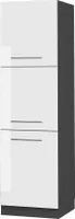 Vicco Herdumbauschrank Fame-Line, 60 cm, Weiß Hochglanz/Anthrazit