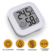 3Pcs 0,56 Zoll Mini Digital LCD Indoor Praktischer Temperatursensor Meter  Monitor Thermometer mit 1M Kabel 