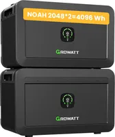 Balkonkraftwerk Speicher 4096Wh Growatt NOAH 2000x2 mit 1800W PV-Eingangsleistung IP66 für Balkonkraftwerk