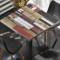 BRASIL | Gastro Tischplatte | B:T 80 x 80 cm | Vintage Bunt | Quadratisch | Gastro Tischplatte
