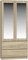 Kleiderschrank Garderobe Mehrzweckschrank Mit Spiegel EICHE SONOMA