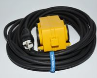 Hilark Electric Cable H07RN-F 3g2,5 mm (3x2,5 mm) Verlängerungskabel mit gelbem Schuko-Steckdosenblock Professional 25 Meter