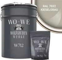 2K Fliesenlack Fliesenfarbe Wand Bodenfliesen W712 Kieselgrau RAL 7032 - 5Kg