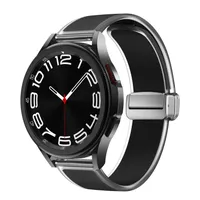 Pro Samsung Galaxy Watch FE 6 5 4 Magnetický silikonový řemínek Black