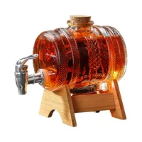 TWSOUL Getränkespender Mit Zapfhahn und Ständer Kaltgetränkespender Weinfassspender Obstwein, Medizinalwein, Bier, 1L