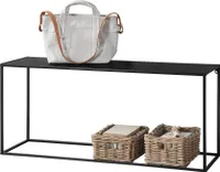 Konzolový stôl 50x115x32cm Predsieňový stôl Konzolová komoda Nízka doska Bočnica čierna [en.casa]