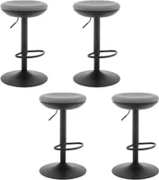 WOLTU Barhocker, höhenverstellbar drehbar, mit Fußstütze Metallgestell, Netzgewebe, Grau
