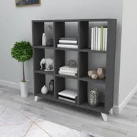 Standregal Svedala offenes Bücherregal 88 x 88 x 20 cm mit 9 Fächern Aufbewahrungsregal Raumteiler für Wohnzimmer Schlafzimmer Arbeitszimmer Organizer Anthrazit