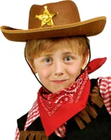 K10157617 braun Kinder Cowboy Hut Cowboyhut Sheriffhut
