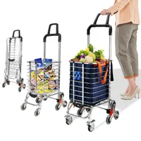 Einkaufskorb mit Rollen Universal-Rad-Shoppingwagen, tragbarer Faltbarer  Koffer, geeignet für Auto, Reisen, Einkaufen, Büro (Color : Style2, Size :  45L) : : Küche, Haushalt & Wohnen