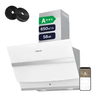 CIARRA A+++ 650 m³/h Dunstabzugshaube 60 cm Kopffreihaube WIFI + APP & Touch Control Booster VM6736NW