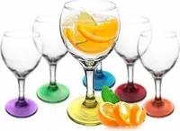6 x Weingläser Bunte Gläser Weinglas Gläserset Rotweingläser Weinkelche Set
