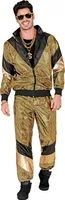 80er Jahre Goldener reflektierender Trainingsanzug - Jogginganzug Gr. S bis 2XL - Disco Retro XXL - ab 190 cm