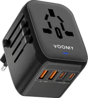 VOOMY Reiseadapter Weltweit - Universal Reisestecker für 170+ Länder - Europa, USA, Mexiko, Australien - Universal all in one Travel Plug Adapter mit 4 USB ports