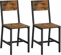 Jedálenské stoličky, kuchynské stoličky, sada 2 kusov, kovový rám, do jedálne, obývačky, kuchyne, Vintage Brown/Black Lumarko!