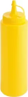 Contacto Quetschflasche 0,25l, Ø5 x H19cm, Senfflasche unbedruckt, Kunststoff, Schraubdeckel und Verschlusskappe, spülmaschinengeeignet, gelb