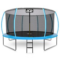 Aga SPORT EXCLUSIVE,Gartentrampolin mit Sicherheitsnetz 430 cm + Schutznetz + Leiter Hellblau