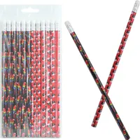 12er Set Bleistifte mit Radiergummi, mit Piratenmotiven
