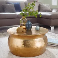 Konferenčný stolík karam 60x30.5x60 cm hliníkový zlatý stolík orientálne bicykel | Wohnling