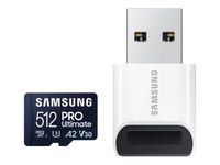 SAMSUNG Pro Ultimate microSD 512GB Memory Card UHS-I U3 FHD 4K UHD 200MB/s Read 130 MB/s Write for Smartphone Drone Incl USB-Reader