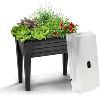 Hochbeet mit Haube u. abnehmbaren Beinen 80x40x84cm Anthrazit