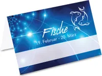 PRICARO Tischkarten Sternzeichen "Fische", 40 Stück