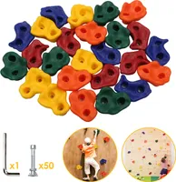 Lospitch 50 Stück Klettergriffe Kletterwände Klettersteine Kinder Outdoor bis 200 kg