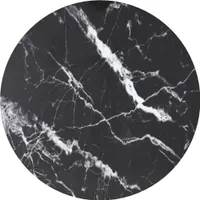 Tischplatte Schwarz Ø70x0,8 cm Hartglas in Marmoroptik