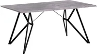 BELIANI Stół do jadalni jasnoszary blat z efektem betonu czarne metalowe nogi prostokątny 160 x 90 cm styl industrialny
