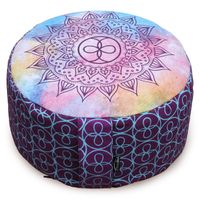 Meditationskissen - rund - cosmic flow - organic cotton - ø 30cm x 15cm violett