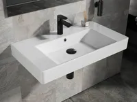 Aqua Bagno Design Waschbecken aus Keramik Waschtisch Hängewaschbecken KP.80 | 80 x 45 cm