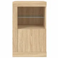 Szafka boczna z oświetleniem LED Materiał drewnopochodny dąb sonoma