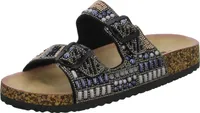 living UPDATED Damen-Pantolette mit Tieffußbett Schwarz-Mehrfarbig, Farbe:schwarz, EU Größe:41