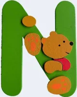 Buchstabe Bär N 8cm Holz